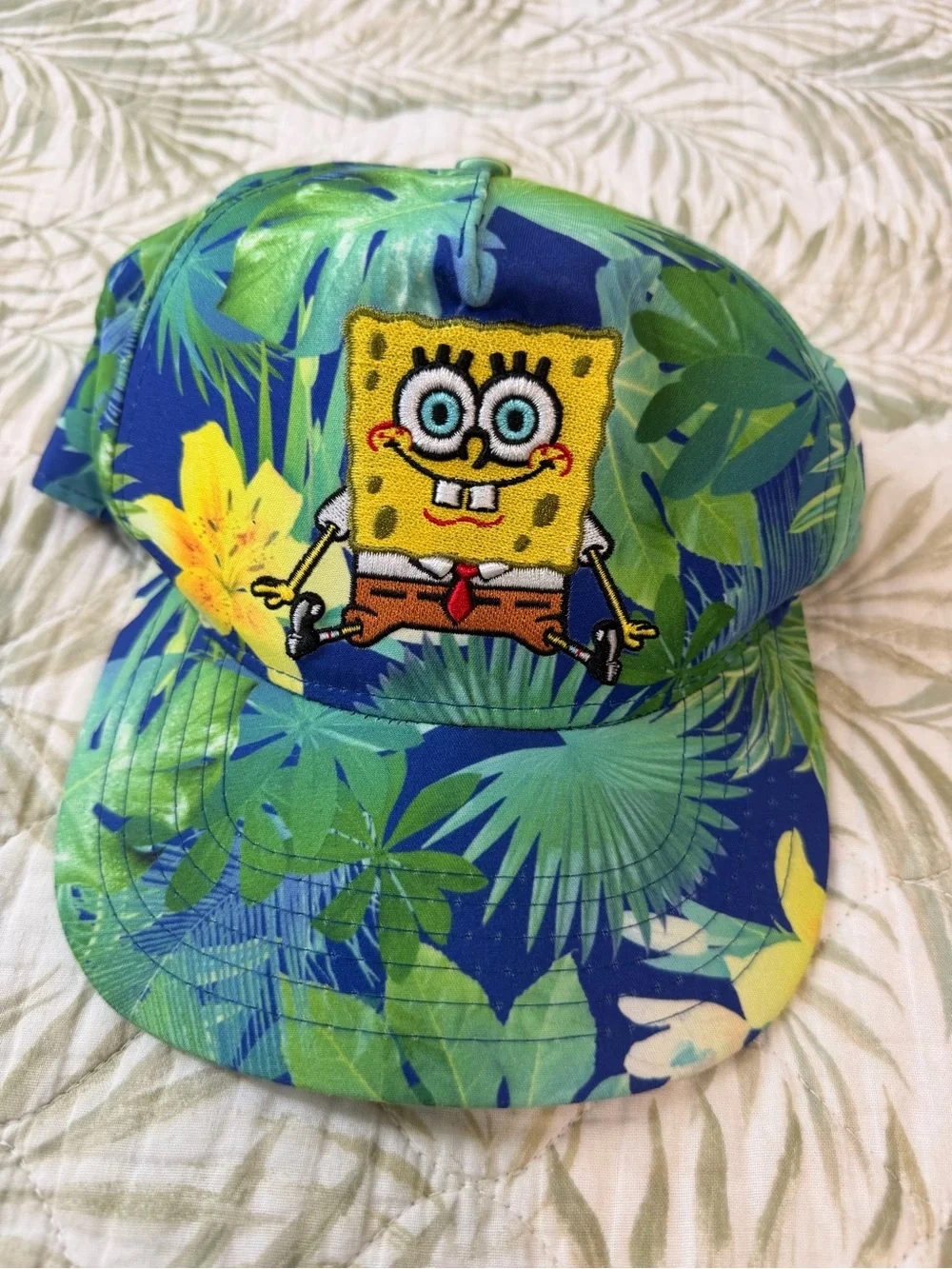 Nickelodeon SpongeBob Tropical Green Blue Snapback Hat